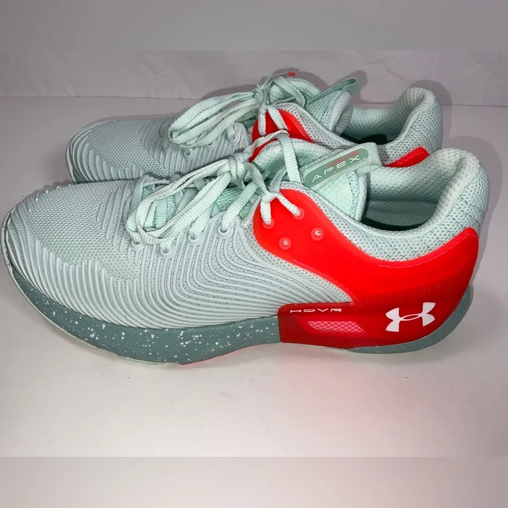 Women’s Under Armour HOVR Apex Running Shoes Mint Green & Orange Size‎ 11